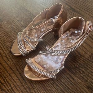 Girls Rose Gold High Heels